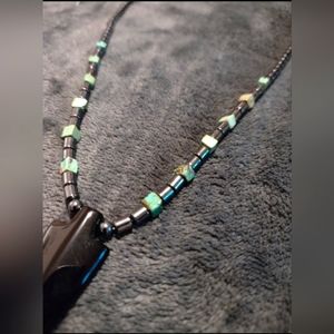 Magnetite and Turquoise Arrowhead Necklace